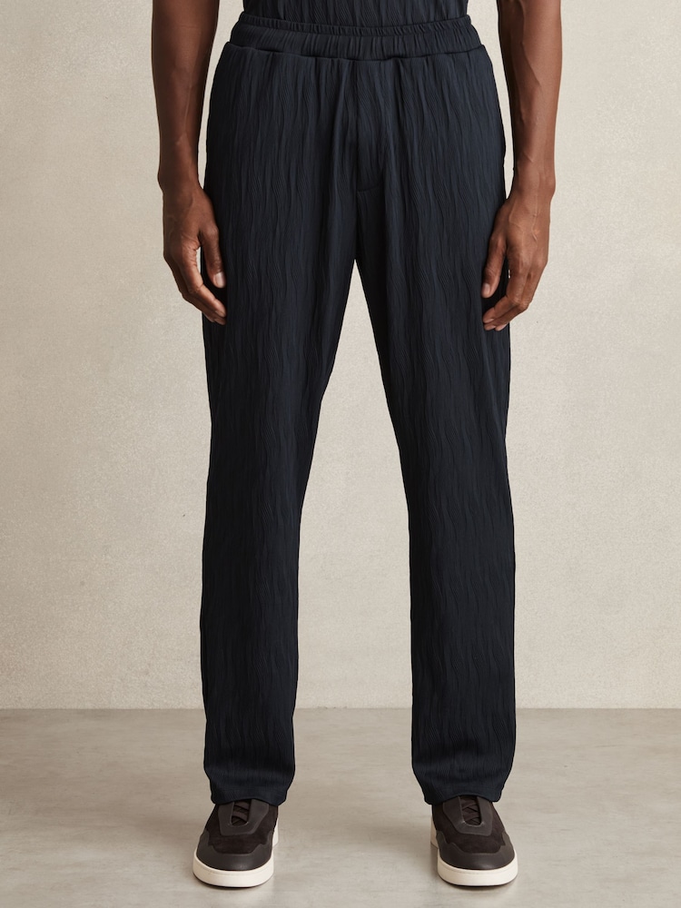Reiss Marr Wave-Jacquard Drawstring Trousers - Image 3 of 6