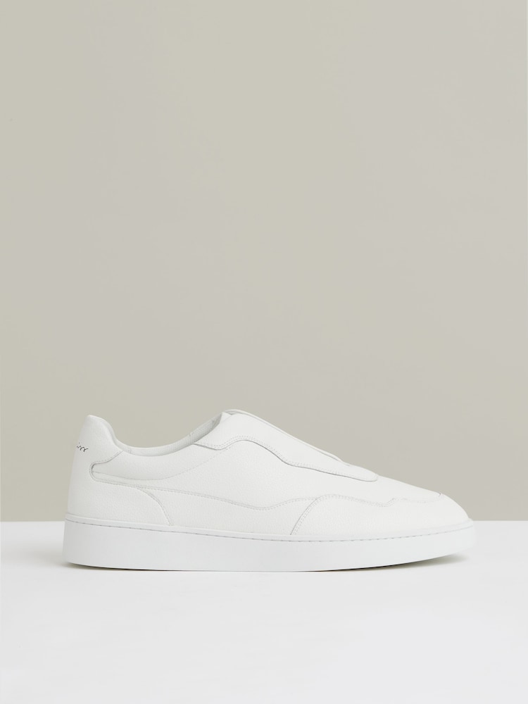 Reiss White Lane Leather Elasticated-Lace Trainers - Image 1 of 5