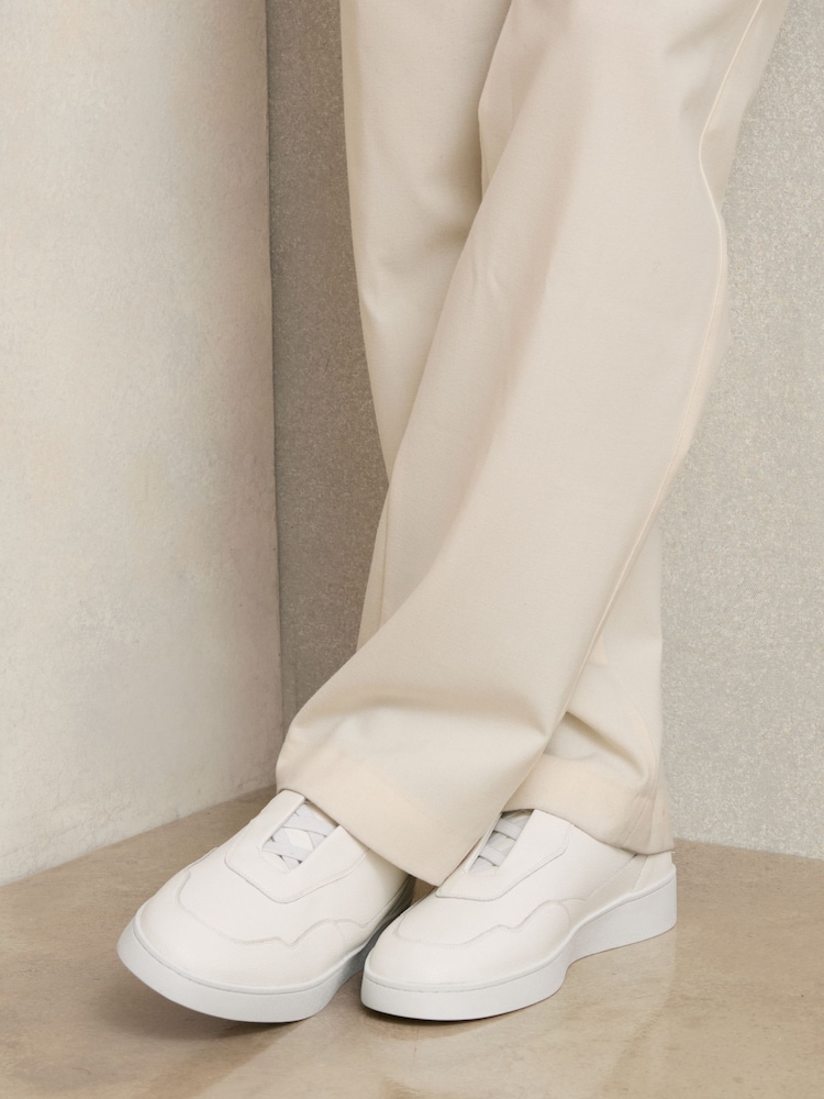 Reiss White Lane Leather Elasticated-Lace Trainers - Image 2 of 5
