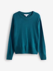 Teal Blue Cosy Crew Neck Jumper - Image 1 of 1