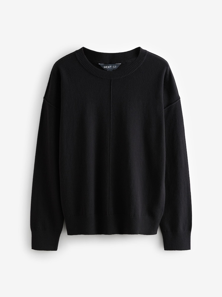 Black Long Length Sleeves Sweater - Image 1 of 1
