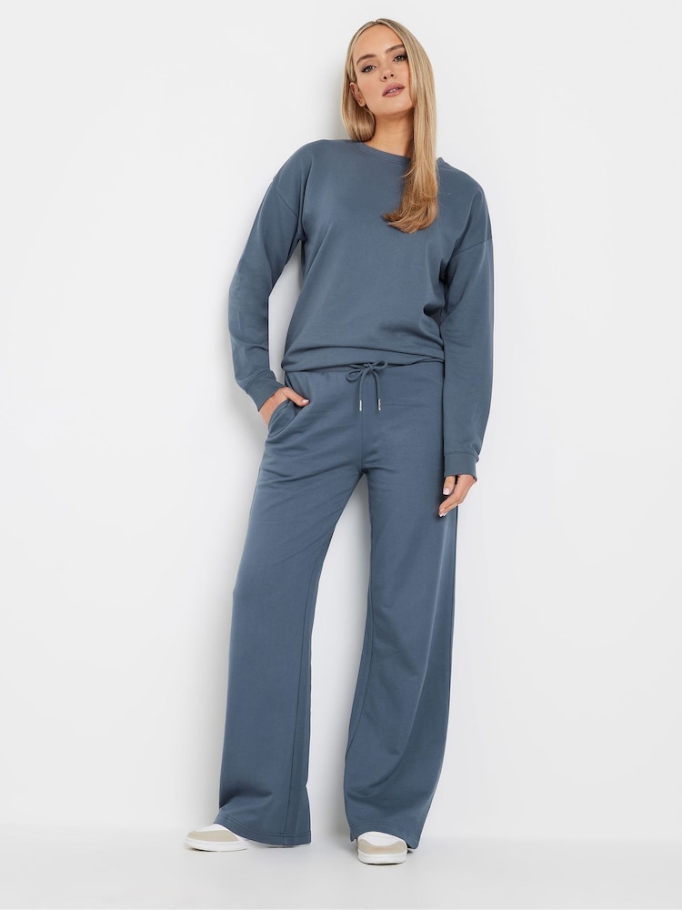 Long Tall Sally Blue Wide Leg Joggers - Image 1 of 5