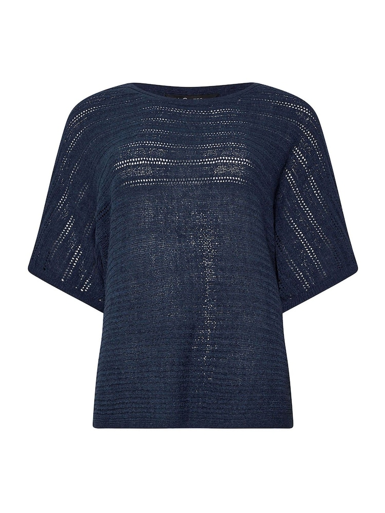 M&Co Blue Slash Neck Short Sleeve Jumper - Image 5 of 5