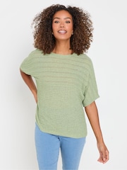 M&Co Green Slash Neck Short Sleeve Jumper - Image 1 of 5