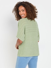 M&Co Green Slash Neck Short Sleeve Jumper - Image 3 of 5
