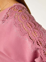 Roman Pink Hotfix Embellished Sleeve Knit Jumper - Image 5 of 5