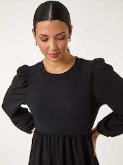 Roman Black Jersey Mix Stretch Midi Dress - Image 4 of 5