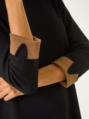 Roman Black Double Faced Knitted Shfit Dress - Image 5 of 5