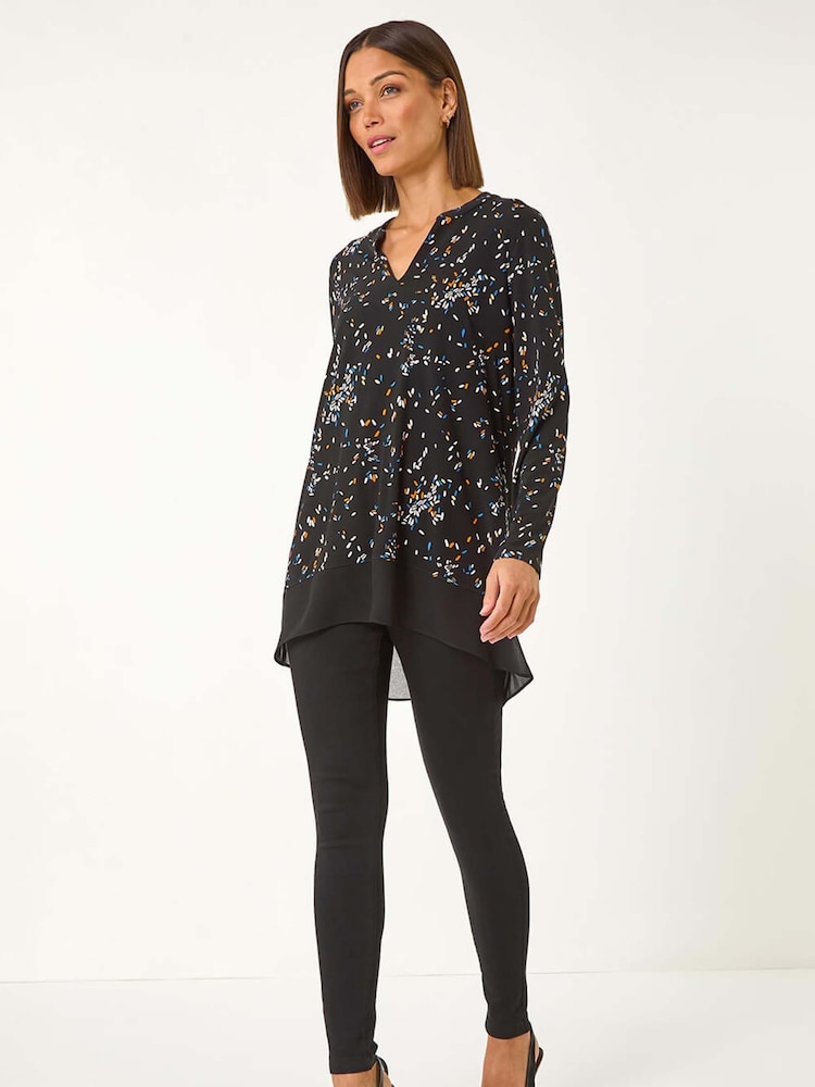 Roman Abstract Print V-Neck Tunic Top - Bild 1 von 5