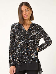 Roman Abstract Print V-Neck Tunic Top - Bild 2 von 5
