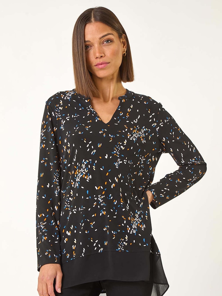 Roman Abstract Print V-Neck Tunic Top - Bild 2 von 5