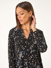 Roman Abstract Print V-Neck Tunic Top - Bild 4 von 5