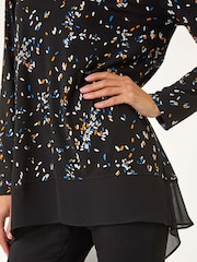 Roman Abstract Print V-Neck Tunic Top - Bild 5 von 5