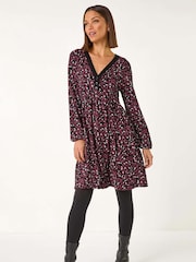 Vestido Roman com estampa floral e detalhes em botões - Imagem 2 de 5