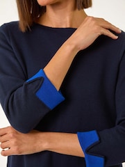 Roman Blue Double Faced Knitted Shfit Dress - Image 5 of 5