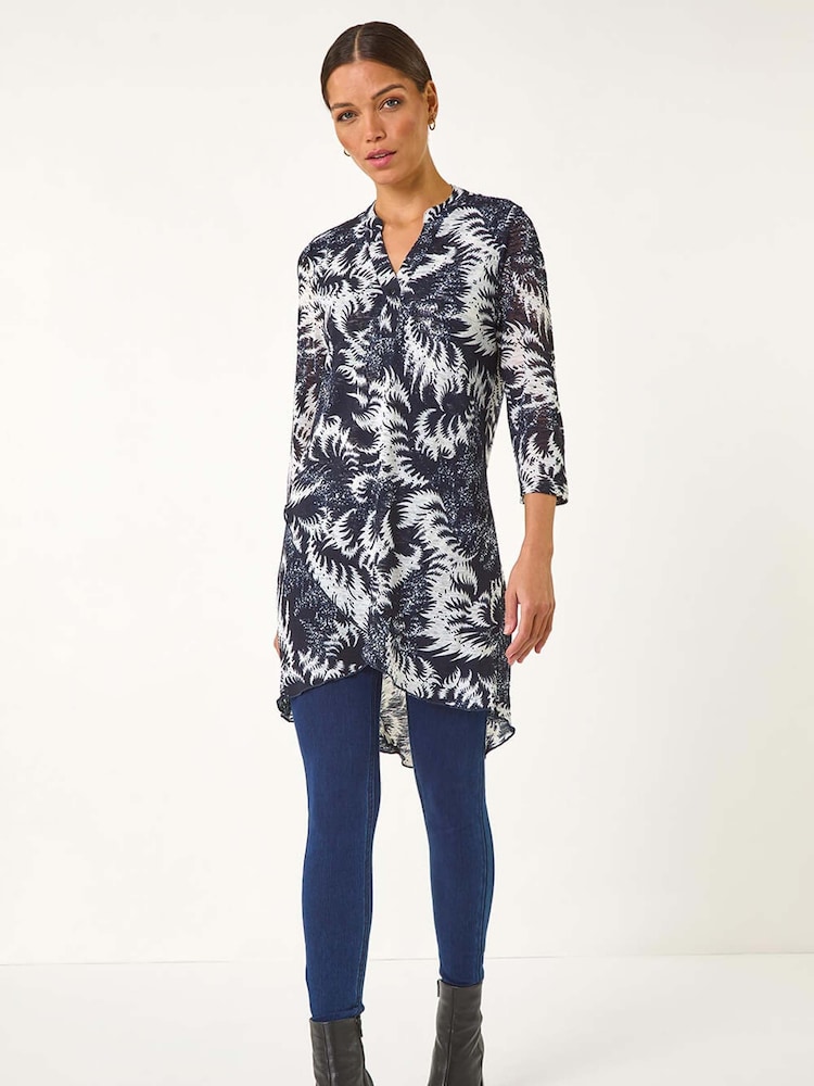 Roman Black Abstract Print Layer Tunic Top - Image 2 of 5 Roman Black Abstract Print Layer Tunic Top - Image 2 of 5