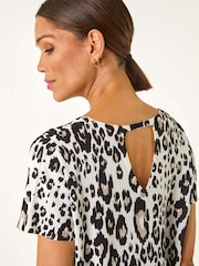 Roman Leopard Print Crew Neck T-Shirt - Imagen 1 de 5