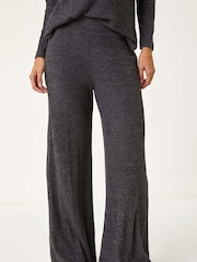 Roman Grey Soft Touch Wide Leg Trousers - Image 4 of 5
