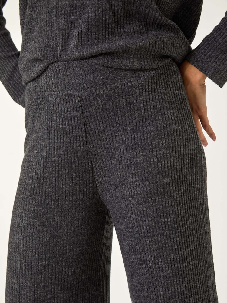Roman Grey Soft Touch Wide Leg Trousers - Image 5 of 5