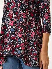 Roman Pink Floral Print Swing Stretch Tunic Top - Image 5 of 5