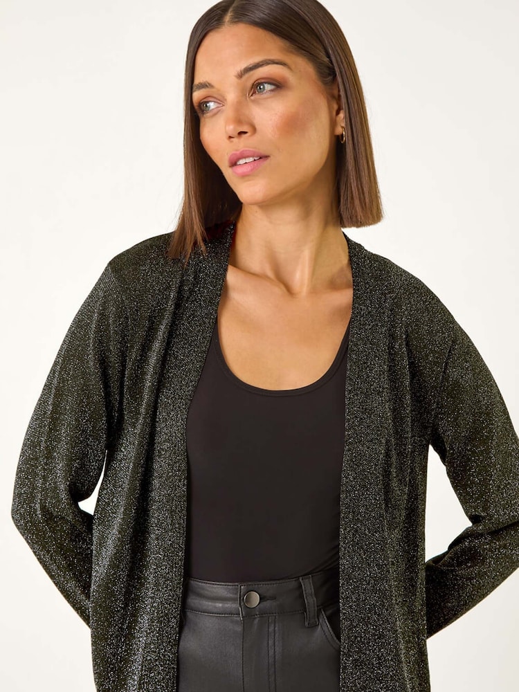 Roman Black Shimmer Hotfix Cardigan - Image 1 of 5