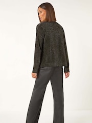 Roman Black Shimmer Hotfix Cardigan - Image 3 of 5