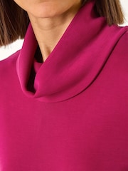 Roman Purple Roll Neck Soft Scuba Top - Image 5 of 5