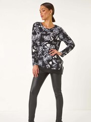 Top elástico con dobladillo de gasa y estampado floral de Roman - Imagen 2 de 5