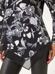 Top elástico con dobladillo de gasa y estampado floral de Roman - Imagen 5 de 5