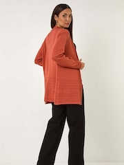 Roman Orange Stitch Detail Hem Knit Cardigan - Image 3 of 5