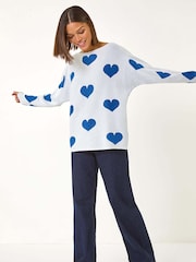 Roman Grey Shimmer Heart Knit Jumper - Image 2 of 5