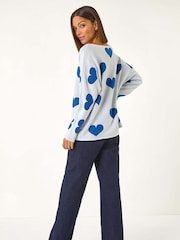 Roman Grey Shimmer Heart Knit Jumper - Image 3 of 5