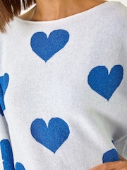 Roman Grey Shimmer Heart Knit Jumper - Image 5 of 5
