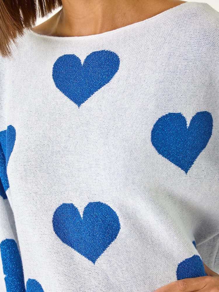 Roman Grey Shimmer Heart Knit Jumper - Image 5 of 5