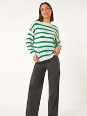 Roman Green Striped Sequin Knit Jumper - Image 2 of 5