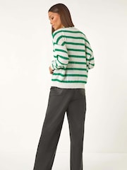 Roman Green Striped Sequin Knit Jumper - Image 3 of 5