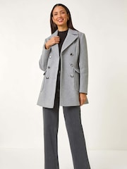 Roman Grey Double Breasted Longline Coat - Image 2 of 5