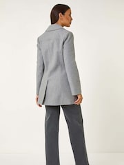 Roman Grey Double Breasted Longline Coat - Image 3 of 5