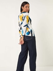 Roman Yellow Floral Print 3/4 Sleeve Knit Jumper - Image 3 of 5