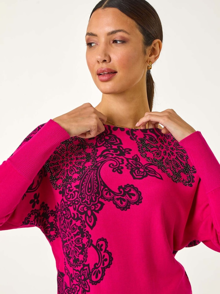 Roman Henna Print Hotfix Detail Knit Jumper - Imagen 1 de 5 Roman Henna Print Hotfix Detail Knit Jumper - Imagen 1 de 5