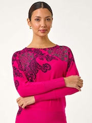 Roman Хенна принт Hotfix Detail Knit джемпер - Image 4 of 5