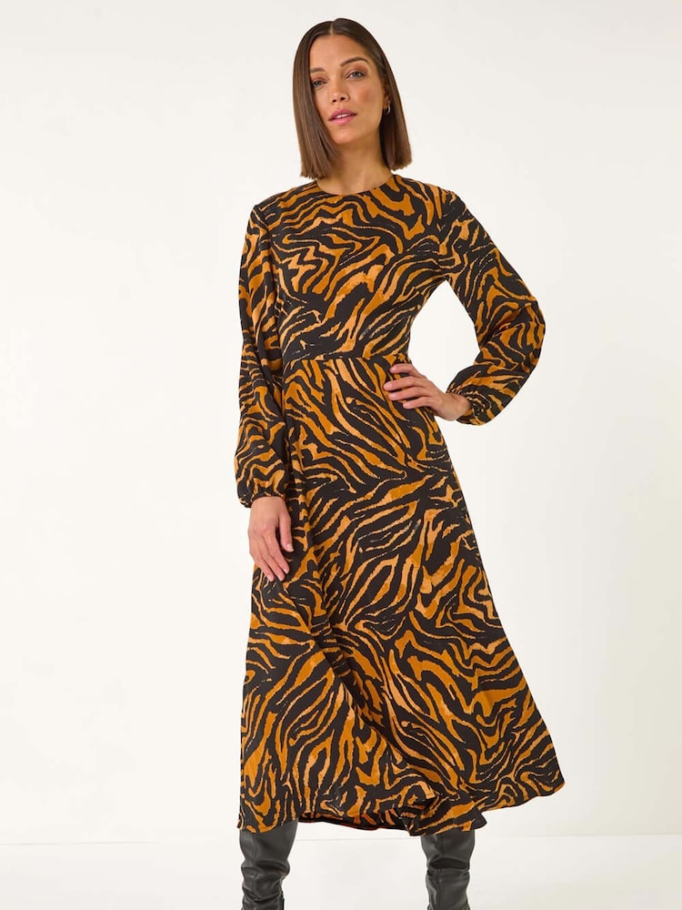 Roman Animal Print Belt Detail Midi Dress - Bild 2 von 5 Roman Animal Print Belt Detail Midi Dress - Bild 2 von 5