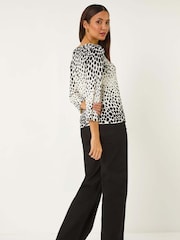 Roman Black Cascade Spot Print Knit Jumper - Image 3 of 5