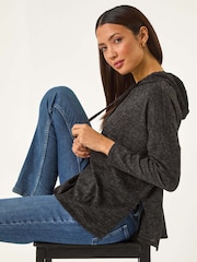 Roman Black Soft Drawstring Hoodie - Image 1 of 5