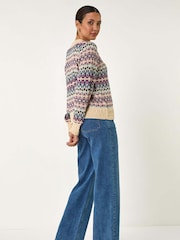 Roman Blue Delicate Scallop Fairisle Jumper - Image 3 of 5