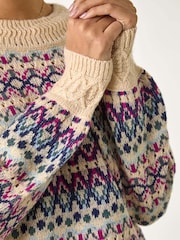 Roman Blue Delicate Scallop Fairisle Jumper - Image 5 of 5
