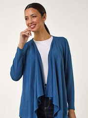 Roman Blue Waterfall Stretch Cardigan - Image 1 of 5