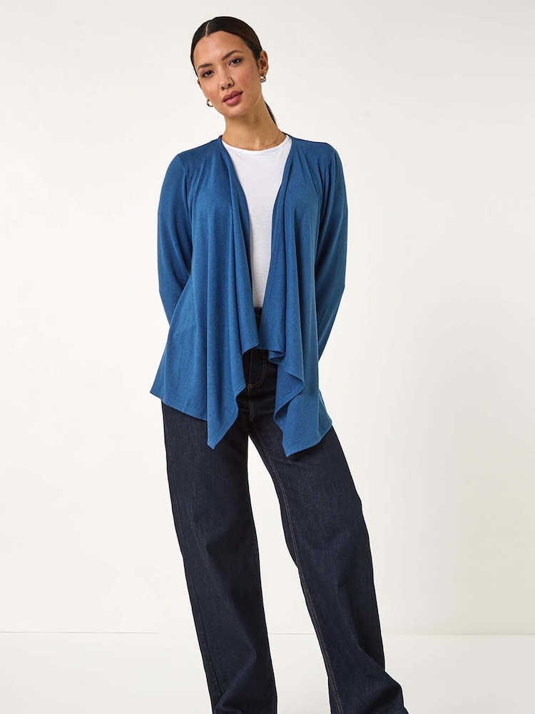 Roman Blue Waterfall Stretch Cardigan - Image 2 of 5