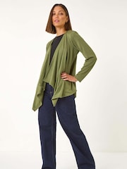 Roman Green Waterfall Stretch Cardigan - Image 2 of 5