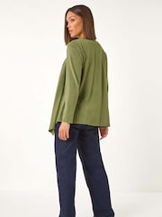 Roman Green Waterfall Stretch Cardigan - Image 3 of 5